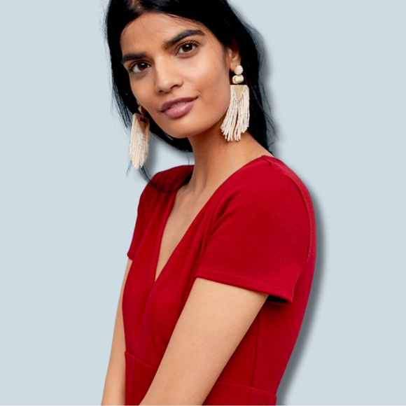 Anthropologie MAEVE Cherry Red Knit Dress XS - Picture 4 of 9